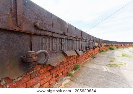 Details of architecture in Fort Alexander Chumnoy in the Gulf of Finland, Kronstadt , Saint-Petersburg