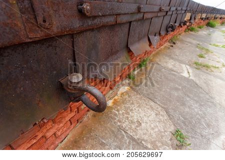 Details of architecture in Fort Alexander Chumnoy in the Gulf of Finland, Kronstadt , Saint-Petersburg