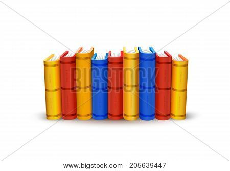 Stack of books art color object. Vector illustration
