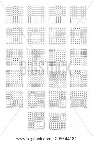 Seamless pattern with overlapping circles.Set with intersected circles.