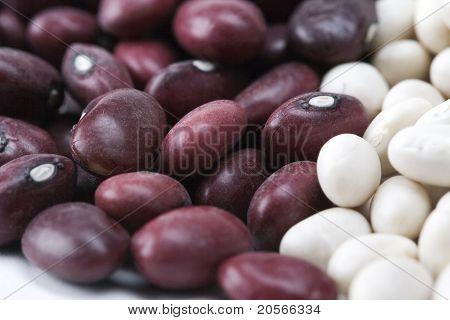 Frijoles mixtos rojos y blancos