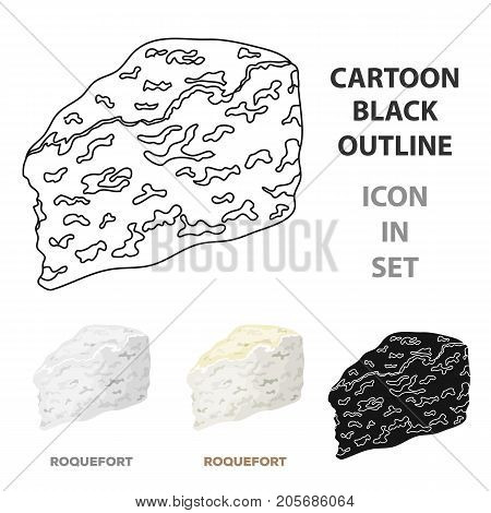 Roguefort.Different kinds of cheese single icon in cartoon style vector symbol stock illustration .