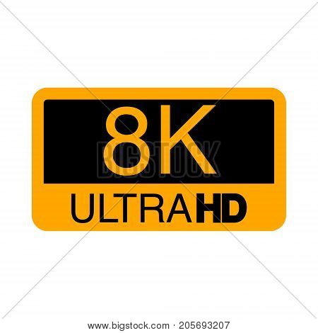 Logo 8K Ultra Hd. Vector Illustration Of 8K Video.
