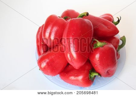 bright red pepper is on the plate