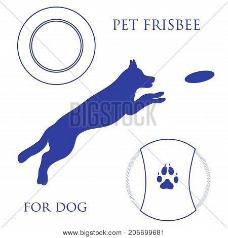 Silhouette Of Jumping Dog And Frisbee.