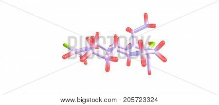 Levonorgestrel Molecular Structure Isolated On White