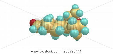 Levonorgestrel Molecular Structure Isolated On White