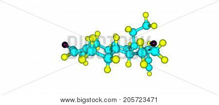 Levonorgestrel Molecular Structure Isolated On White