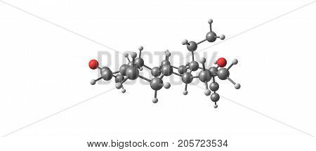 Levonorgestrel Molecular Structure Isolated On White