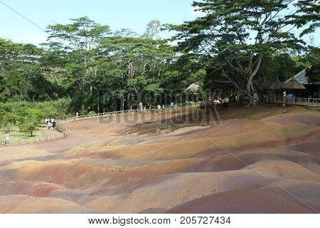 Colorful eath Shamarel park on Mauritius island