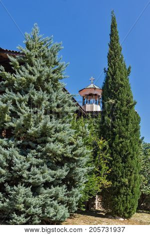 Inside view of  Rozhen Monastery of the Nativity of the Mother of God, Blagoevgrad region, Bulgaria