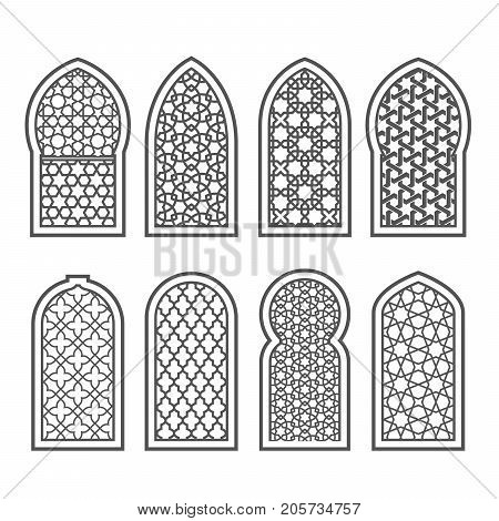 Arabian window with ornament - grating decorated with arabesque pattern