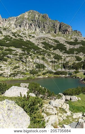Amazing landscape with Dzhangal peak and Samodivski lakes, Pirin Mountain, Bulgaria