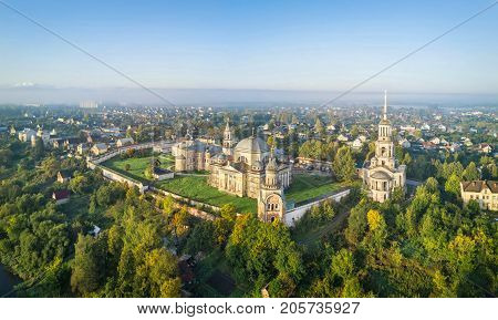 Aerial view on Boris and Gleb Novotorzhsky monastery in Torzhok Tver oblast Russia