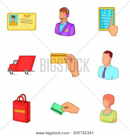 Finance adaptation icons set. Cartoon set of 9 finance adaptation vector icons for web isolated on white background