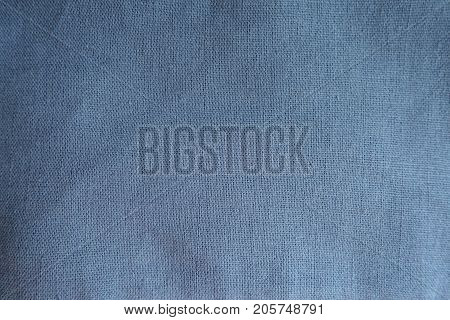 Subdued Blue Linen Fabric Surface From Above
