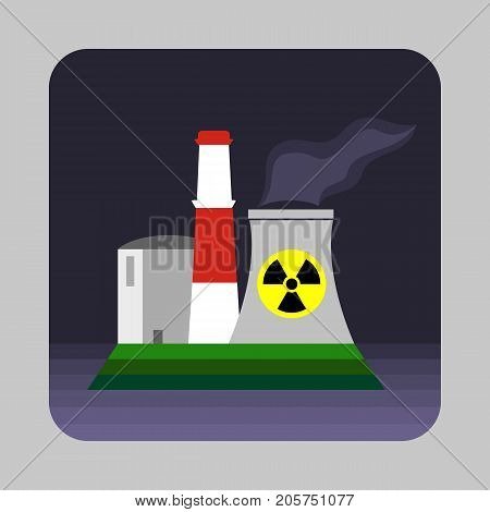 Atomic station concept background. Cartoon illustration of atomic station vector concept background for web design