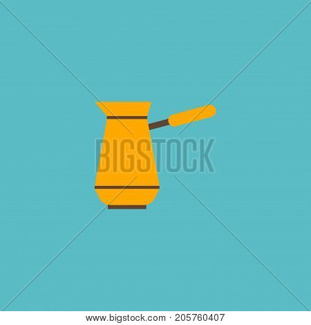 Flat Icon Turkish Cezve Element. Vector Illustration Of Flat Icon Ibrik Isolated On Clean Background