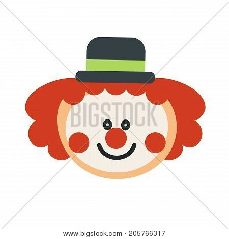 Happy clown cartoon isolated. Clown happy face. Vector stock.