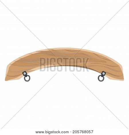 Wooden advertising sign board with metal clips vector illustration isolated on white background. Empty billboard for announcements and messanges