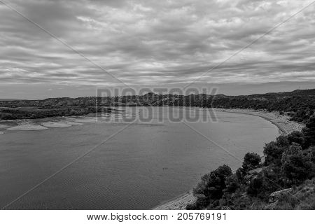 The River Ebro On Its Way Through Caspe, Aragon