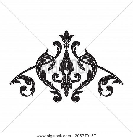 Baroque vector of vintage element for design. Decorative design element filigree calligraphy vector. You can use for wedding decoration of greeting card and laser cutting.