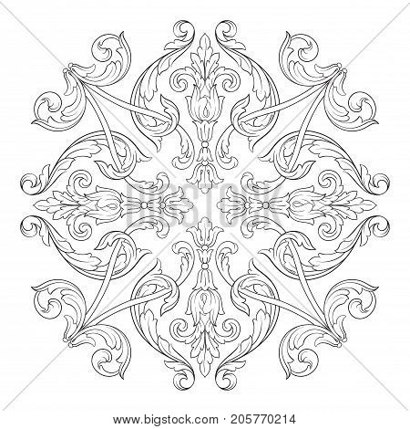 Baroque vector of vintage element for design. Decorative design element filigree calligraphy vector. You can use for wedding decoration of greeting card and laser cutting.