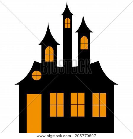 witch castle hellowing on white background vector