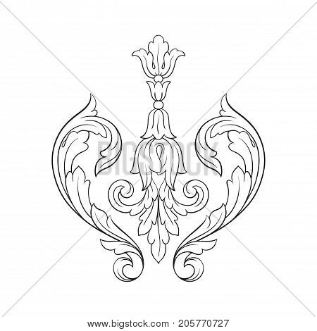 Baroque vector of vintage element for design. Decorative design element filigree calligraphy vector. You can use for wedding decoration of greeting card and laser cutting.