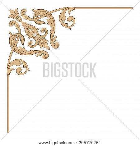 Baroque vector of vintage element for design. Decorative design element filigree calligraphy vector. You can use for wedding decoration of greeting card and laser cutting.
