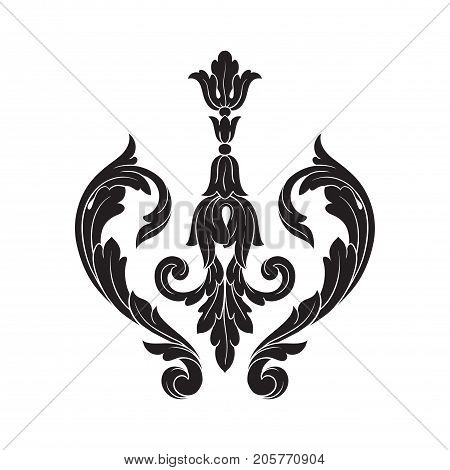 Baroque vector of vintage element for design. Decorative design element filigree calligraphy vector. You can use for wedding decoration of greeting card and laser cutting.