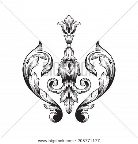 Baroque vector of vintage element for design. Decorative design element filigree calligraphy vector. You can use for wedding decoration of greeting card and laser cutting.