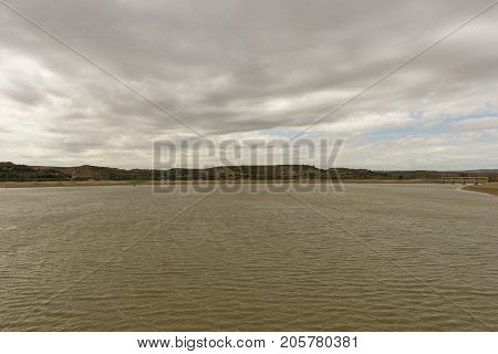 The River Ebro On Its Way Through Caspe, Aragon