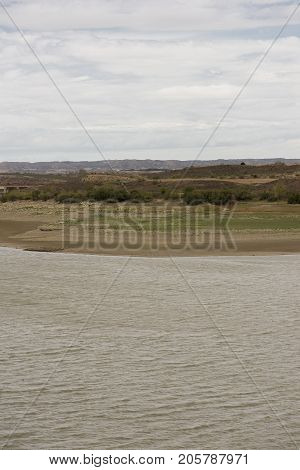 The River Ebro On Its Way Through Caspe, Aragon