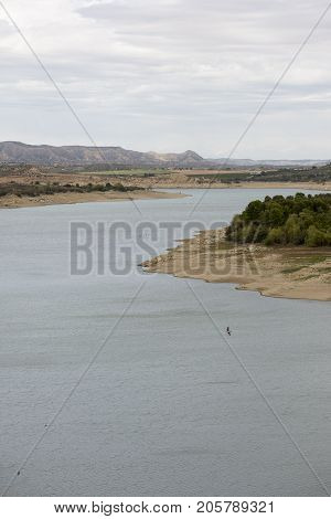 The River Ebro On Its Way Through Caspe, Aragon
