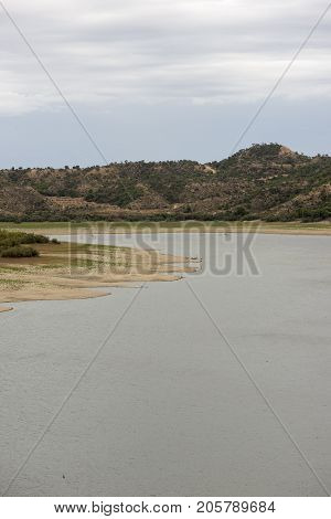 The River Ebro On Its Way Through Caspe, Aragon