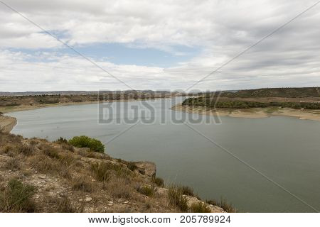 The River Ebro On Its Way Through Caspe, Aragon