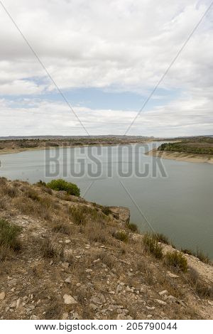 The River Ebro On Its Way Through Caspe, Aragon