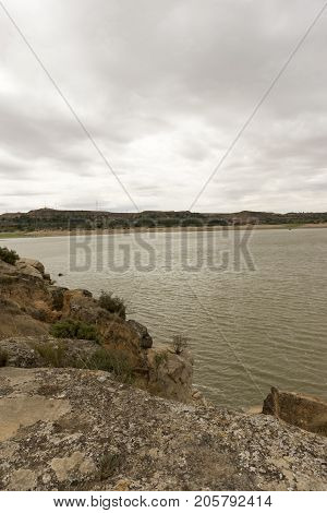 The River Ebro On Its Way Through Caspe, Aragon