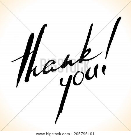 Thank You lettering. Modern calligraphy template for T-shirt, home decor, greeting card, prints and posters or photography overlay. Brush painted letters, vector illustration.
