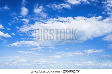 Sky background on sunset. Nature composition. Panoramic sunset sky background. Sunrise sky with lighted clouds. Beauty evening sunrise.