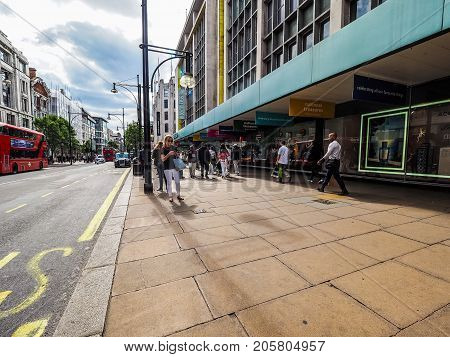 People In Oxford Street In London, Hdr