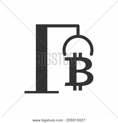 Extraction Bitcoin Icon. Recovery Of Cryptocurrency. Vector Illustration.