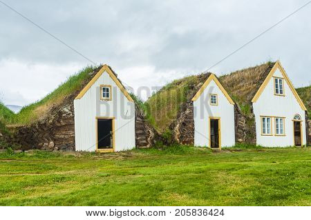 Traditional turf houses in Glaumbaer, Iceland