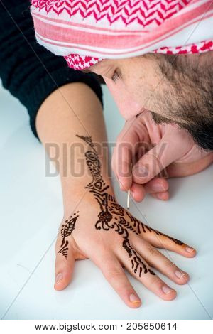 Beautiful floral henna