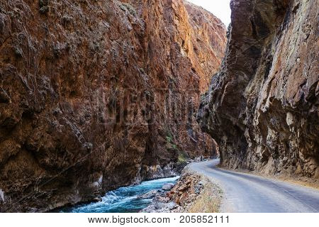 Road in canyon in Peru