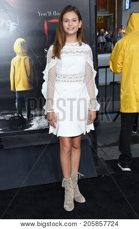LOS ANGELES - SEP 05:  Lou Lou Safran arrives for the 'IT' World Premiere on September 5, 2017 in Hollywood, CA                