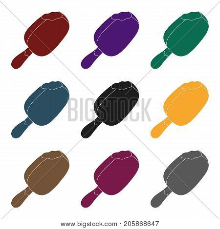 Chocolate eskimo pie icon in black design isolated on white background. Chocolate desserts symbol stock vector illustration.