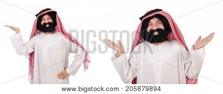 Bearded arab isolated on white background