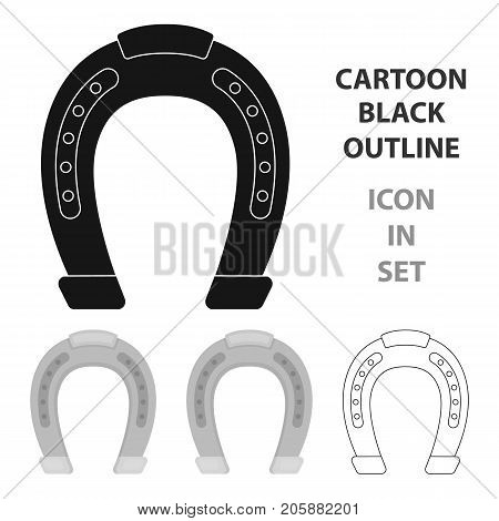 Horseshoe icon in cartoon design isolated on white background. Hippodrome and horse symbol stock vector illustration.
